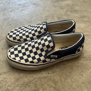 Checkered blue Vans